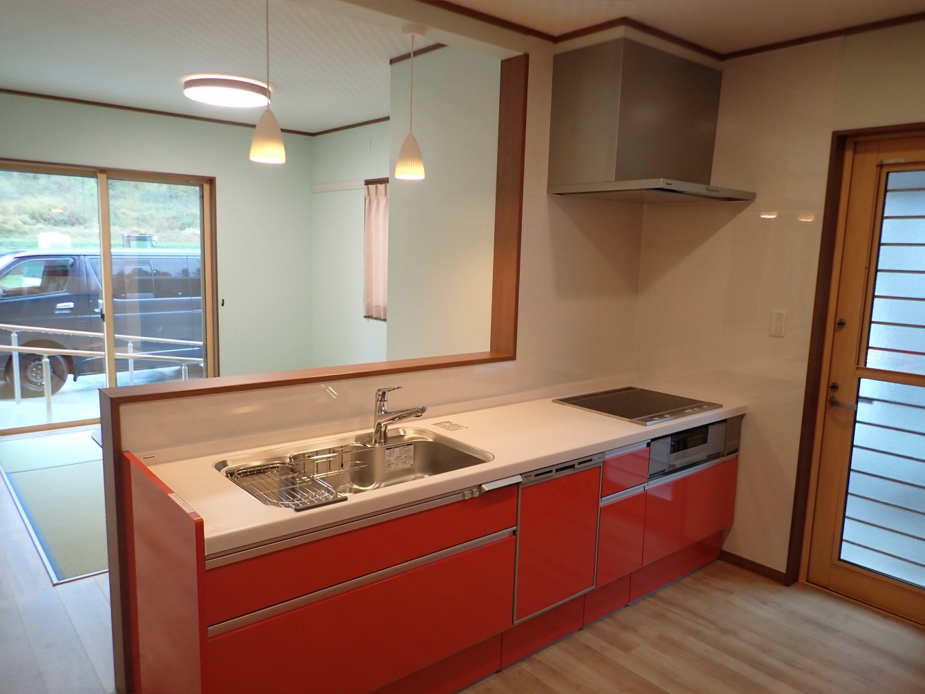 南相馬市の新築施工例、自然あふれる2世帯住宅・キッチン台所